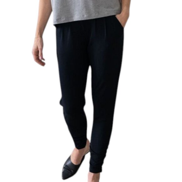Encircled The Dressy Sweatpant Black Joggers Ruched Pockets Women's size XS - Picture 1 of 16